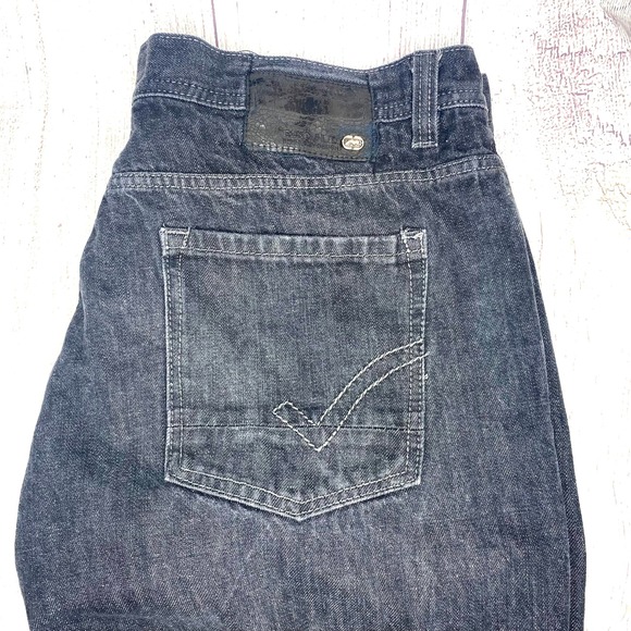 Vintage Y2K Ecko Black Baggy Skater Grunge Big Pockets Jeans VTG Mens Size 42x34 - Picture 1 of 6